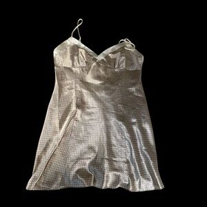 VICTORIA’S SECRET Y2K Beige & Cream Polka Dot Slip Dress Size Large